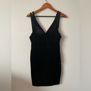 City Vibe Black Velvet Dress